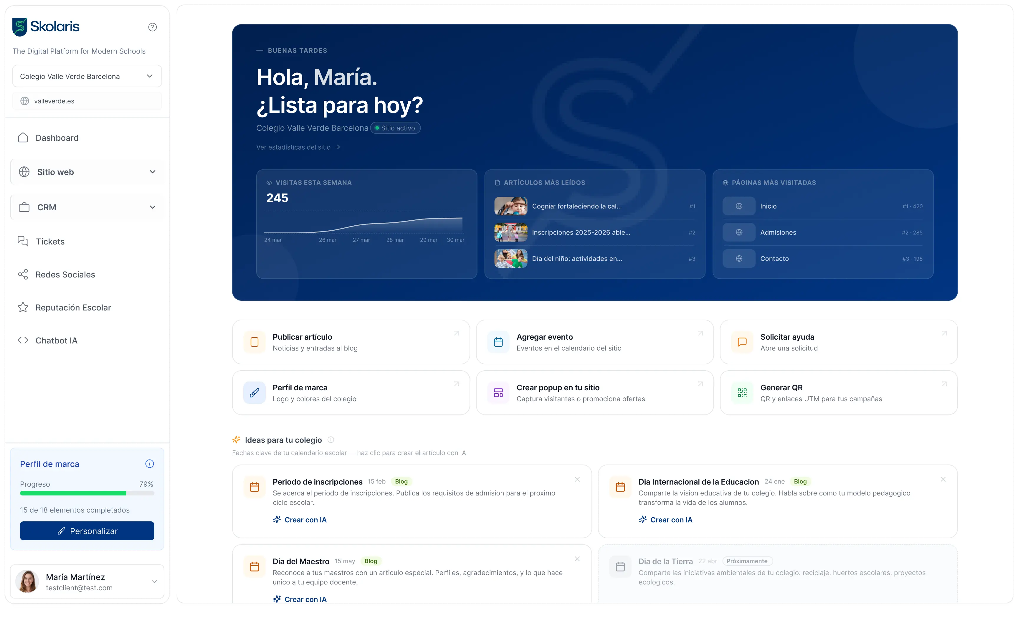 Skolaris — panel CMS